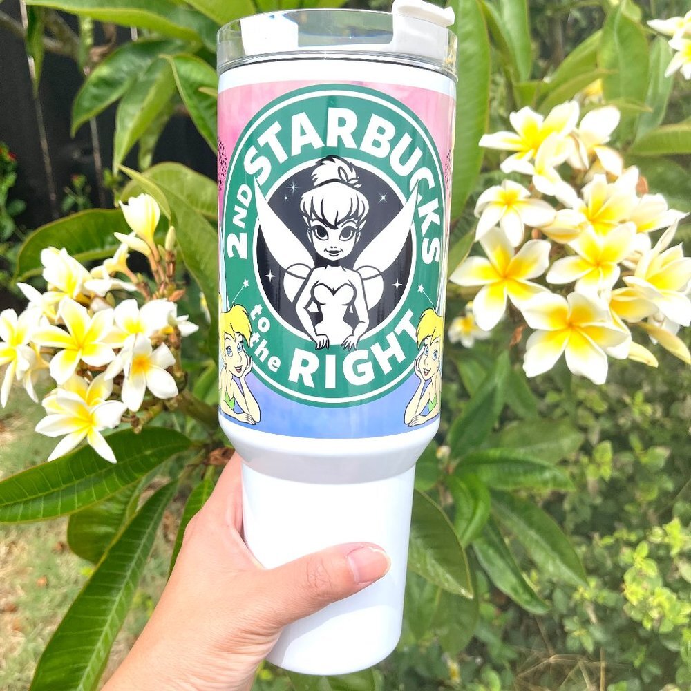 Disney Tinkerbell 40 oz Tumbler/Water bottle/Mug with hand carry handle.…